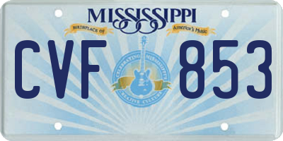 MS license plate CVF853
