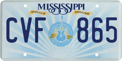 MS license plate CVF865