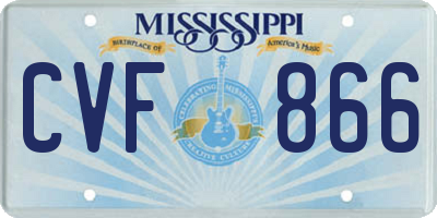 MS license plate CVF866