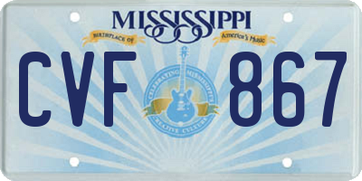 MS license plate CVF867