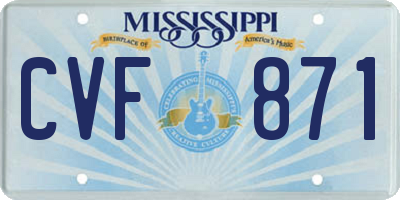 MS license plate CVF871