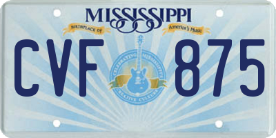MS license plate CVF875