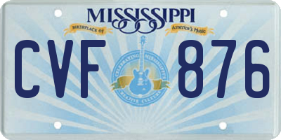 MS license plate CVF876