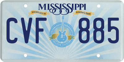 MS license plate CVF885