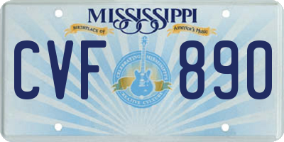 MS license plate CVF890