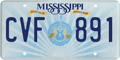 MS license plate CVF891