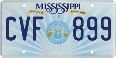MS license plate CVF899