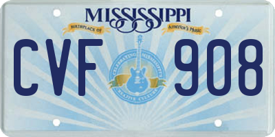 MS license plate CVF908