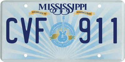 MS license plate CVF911