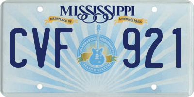 MS license plate CVF921