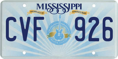 MS license plate CVF926