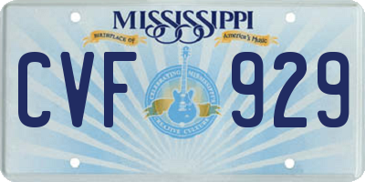 MS license plate CVF929
