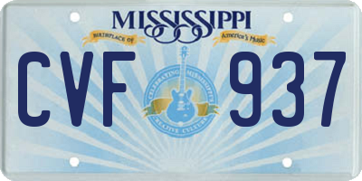 MS license plate CVF937