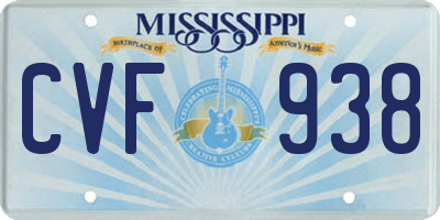MS license plate CVF938