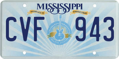 MS license plate CVF943