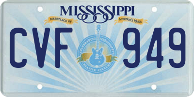 MS license plate CVF949
