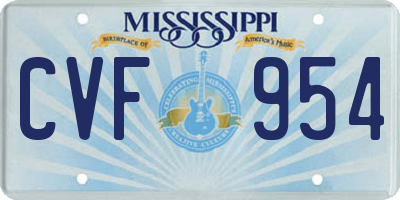 MS license plate CVF954