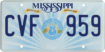 MS license plate CVF959