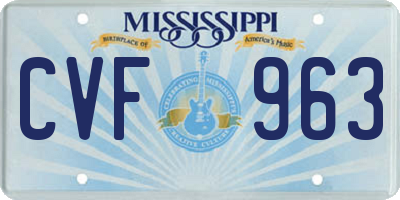 MS license plate CVF963