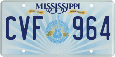 MS license plate CVF964