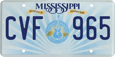 MS license plate CVF965