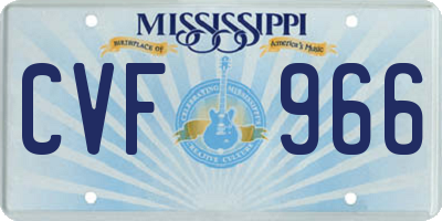 MS license plate CVF966