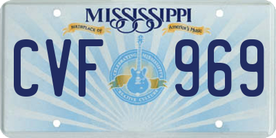 MS license plate CVF969