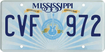 MS license plate CVF972