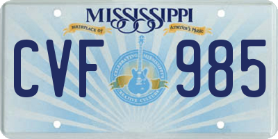 MS license plate CVF985