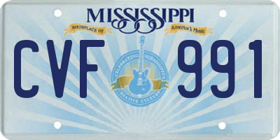 MS license plate CVF991