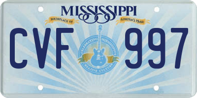MS license plate CVF997
