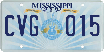 MS license plate CVG015