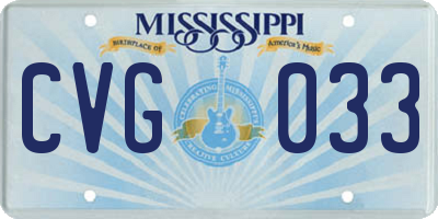 MS license plate CVG033