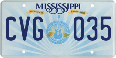 MS license plate CVG035