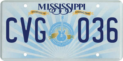 MS license plate CVG036
