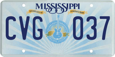 MS license plate CVG037