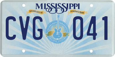 MS license plate CVG041
