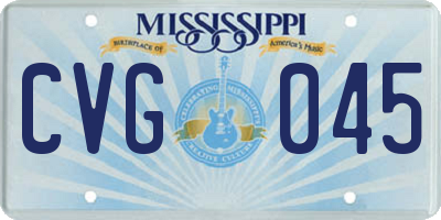 MS license plate CVG045