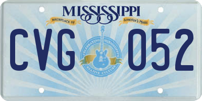 MS license plate CVG052