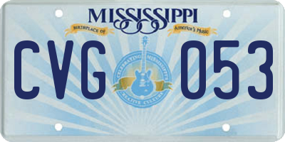 MS license plate CVG053