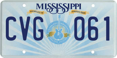 MS license plate CVG061