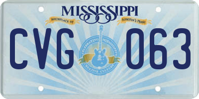 MS license plate CVG063
