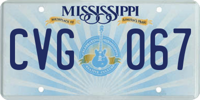 MS license plate CVG067