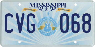 MS license plate CVG068