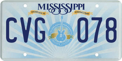 MS license plate CVG078