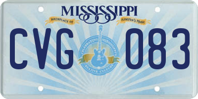 MS license plate CVG083