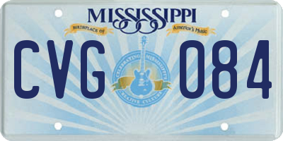 MS license plate CVG084