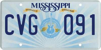 MS license plate CVG091