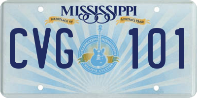 MS license plate CVG101