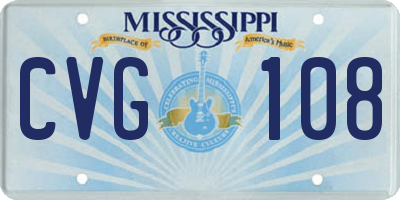 MS license plate CVG108